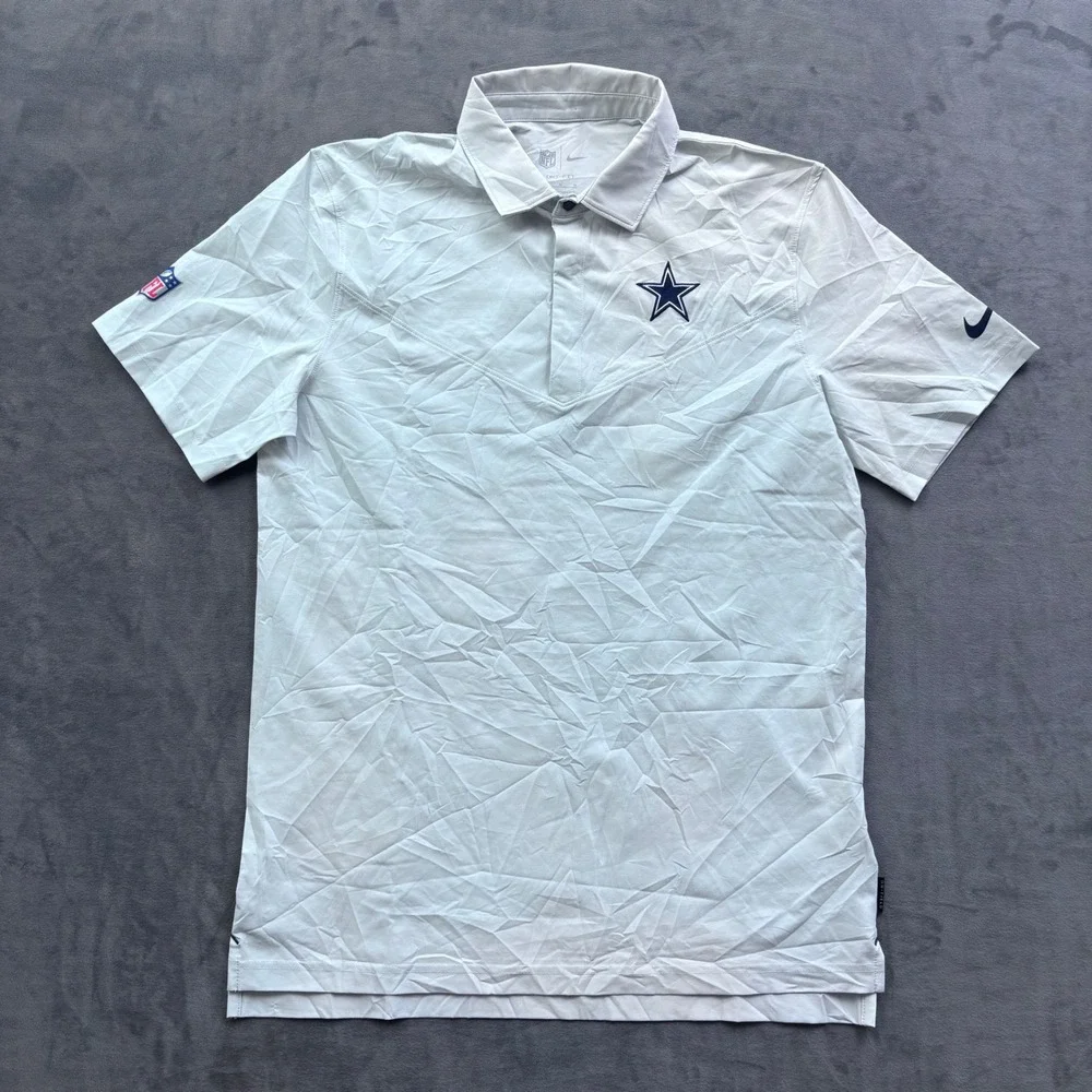 Nike NFL Dallas Cowboys Dri-FIT On-Field Polo Shirt Mens Grey Short Sleeve M